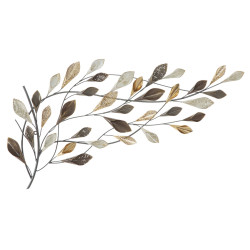 Panneau mural en fer Ramo – 115x65 cm – Composition florale Glam grand format