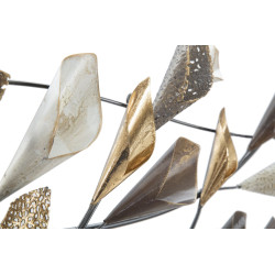 Pannello murale in ferro Ramo – 115x65 cm – Composizione floreale Glam di grandi dimensioni