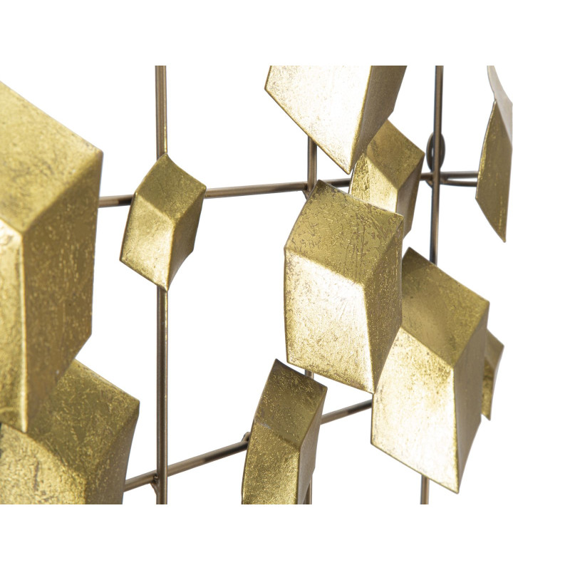 Painel de Parede em Ferro Abstrato – 90x50 cm – Composição Artística Glam Moderna