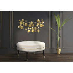 Pannello murale in ferro astratto – 90x50 cm – Composizione artistica moderna Glam