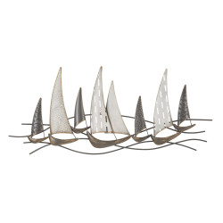 Panneau mural en fer Regata – 100x44 cm – Esprit industriel marin