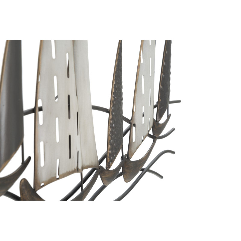 Panneau mural en fer Regata – 100x44 cm – Esprit industriel marin