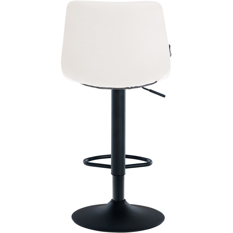 Lot de 2 tabourets de bar Jerry simili cuir noir blanc