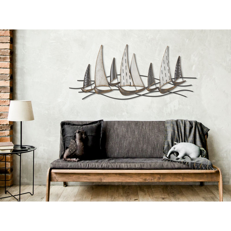 Painel de parede de ferro Regata – 100x44 cm – Espírito industrial marítimo