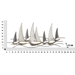 Panneau mural en fer Regata – 100x44 cm – Esprit industriel marin