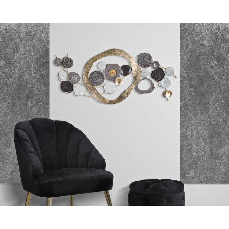 Painel de parede de ferro Indry – 121x54 cm – Design industrial moderno e equilibrado