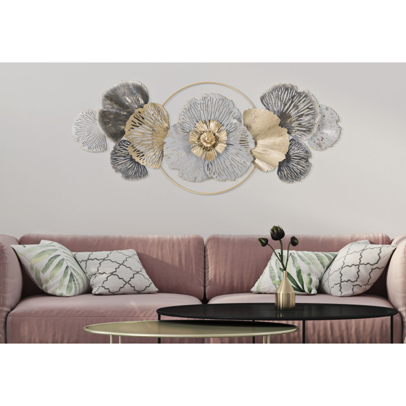 Panneau mural en fer Poxy – Modèle A – 130x55 cm – Élégance Glam dorée