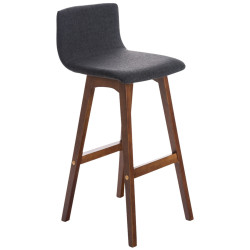 Lot de 2 tabourets de bar Taunus en tissu noyer gris foncé