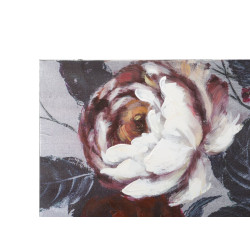 Tableau mural fait main fleur blanche et rouge – 120x60 cm – Peinture Glam florale