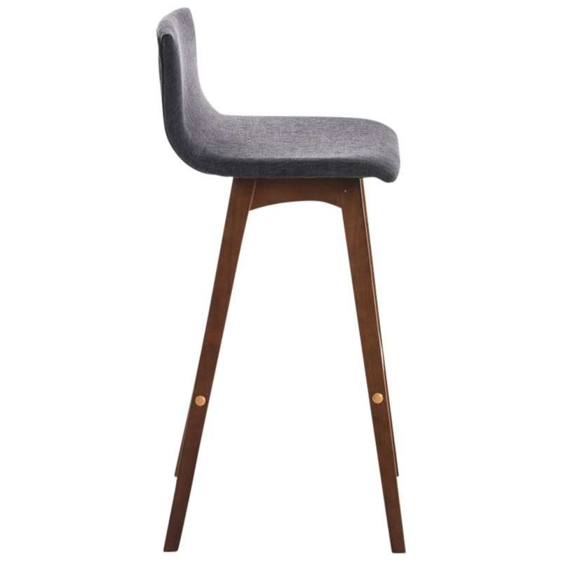 Lot de 2 tabourets de bar Taunus en tissu noyer gris foncé