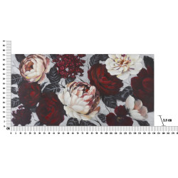 Tableau mural fait main fleurs blanches et rouges – 150x76 cm – Effet lumineux Glamour