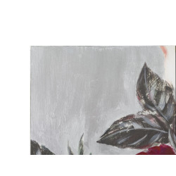 Tableau mural fait main carré floral – 90x90 cm – Déco peinte à la main élégante