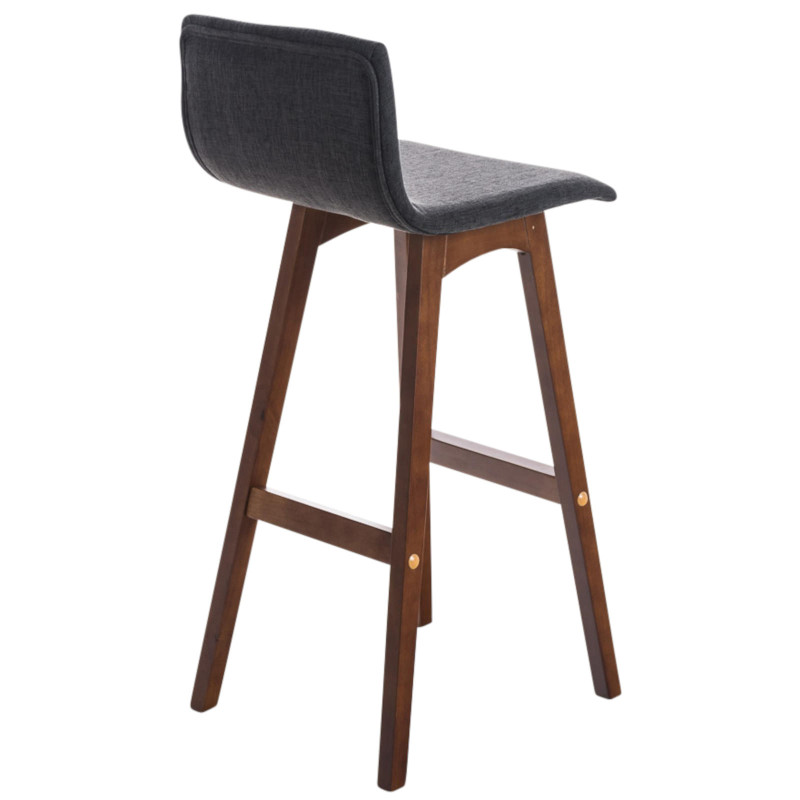 Lot de 2 tabourets de bar Taunus en tissu noyer gris foncé