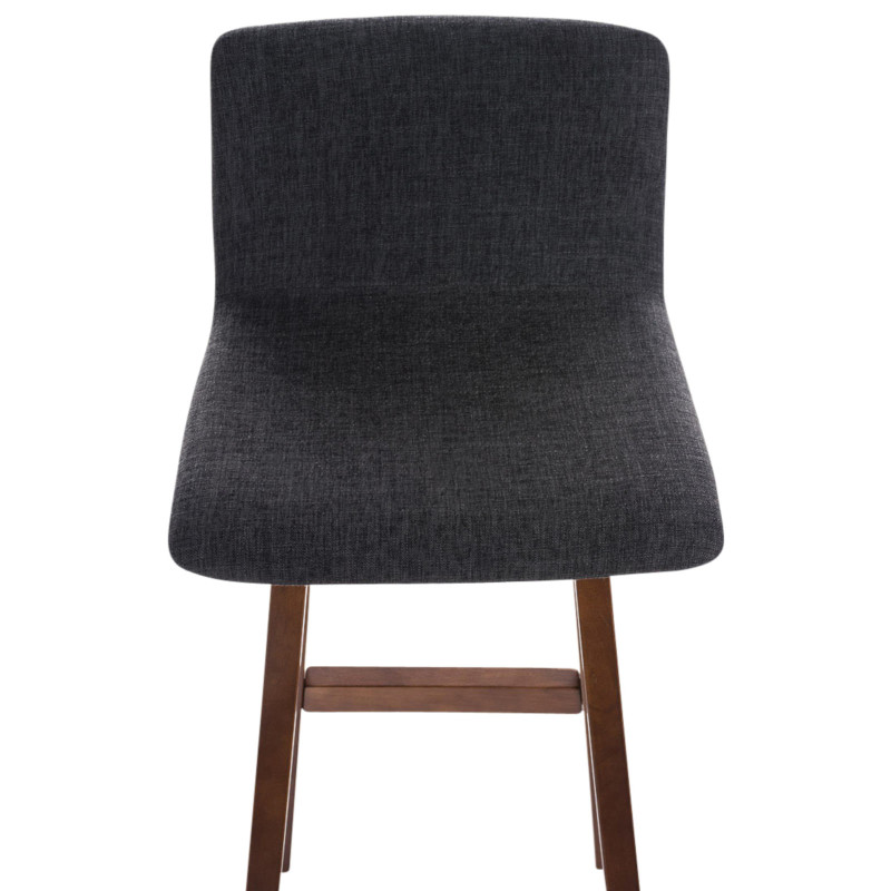 Lot de 2 tabourets de bar Taunus en tissu noyer gris foncé