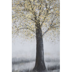 Tableau mural fait main arbre simple – Modèle A – 80x120 cm – Peinture murale apaisante