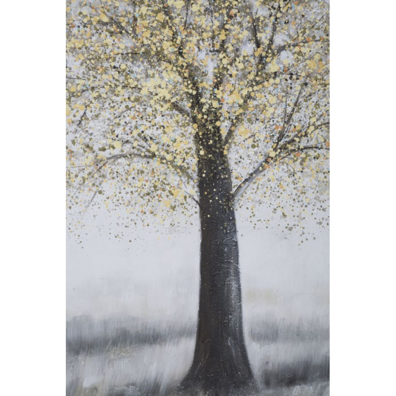 Tableau mural fait main arbre simple – Modèle A – 80x120 cm – Peinture murale apaisante