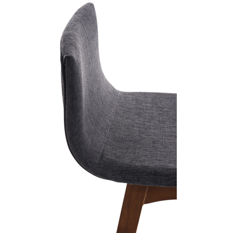 Lot de 2 tabourets de bar Taunus en tissu noyer gris foncé