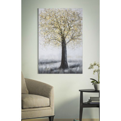 Tableau mural fait main arbre simple – Modèle A – 80x120 cm – Peinture murale apaisante