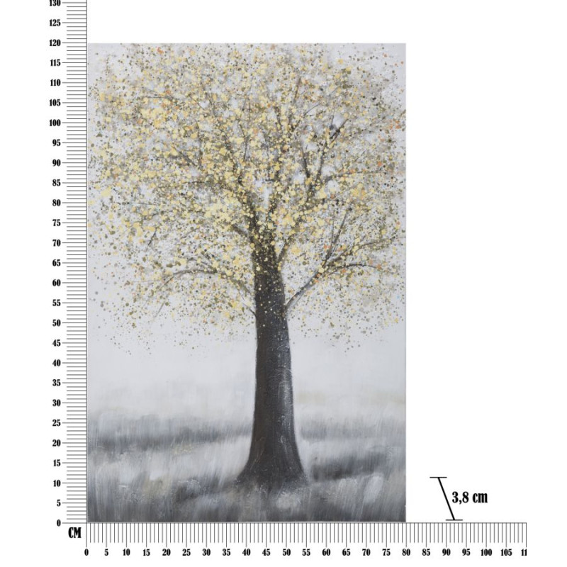 Tableau mural fait main arbre simple – Modèle A – 80x120 cm – Peinture murale apaisante