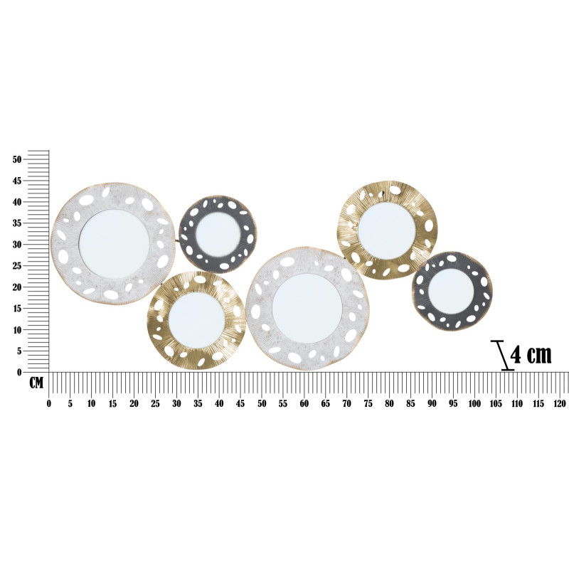 Panneau mural en fer Gloty – Modèle B – 104x45 cm – Design métallique doré Glam