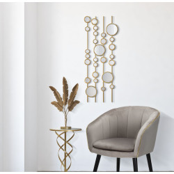 Panneau mural petits miroirs – 35x90 cm – Reflets Glam et élégance murale