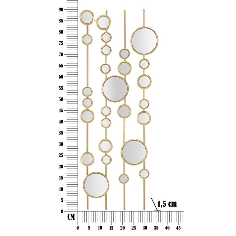 Panneau mural petits miroirs – 35x90 cm – Reflets Glam et élégance murale