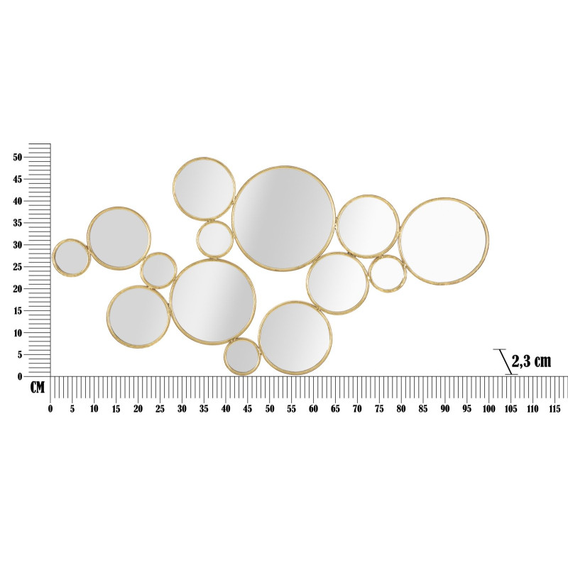 Panneau mural avec miroirs – 100x51 cm – Déco chic et moderne Glam