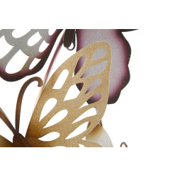 Panneau mural papillons or et bordeaux – 59x111 cm – Déco murale Glam aérienne