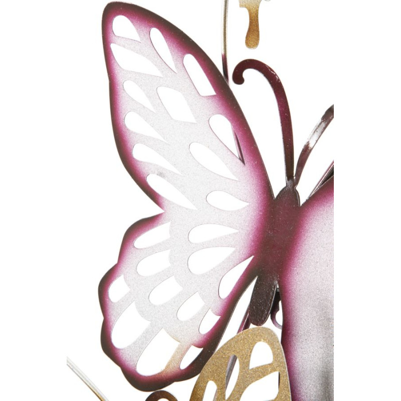 Panneau mural papillons or et bordeaux – 59x111 cm – Déco murale Glam aérienne