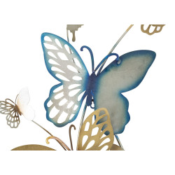 Panneau mural papillons or et bleu clair – 59x111 cm – Déco Glam poétique