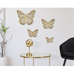 Ensemble de 4 papillons muraux – 35 à 16 cm – Déco murale Glam délicate et raffinée