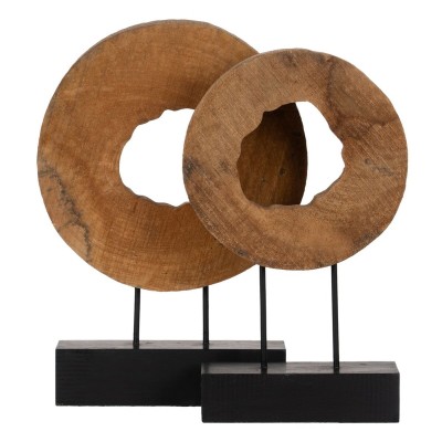 Sculpture Beige Bois de manguier 31,5 x 9 x 47,5 cm