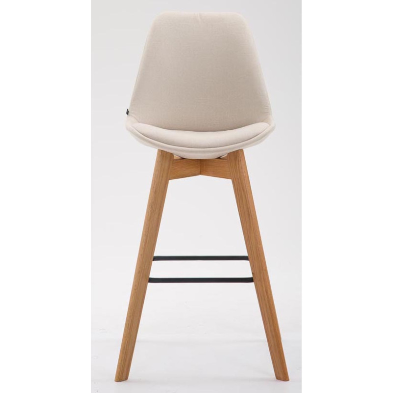 Lot de 2 tabourets de bar Metz tissu natura crème