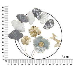 Panneau mural Campur rond – 78x74 cm – Métal Glam chic et raffiné