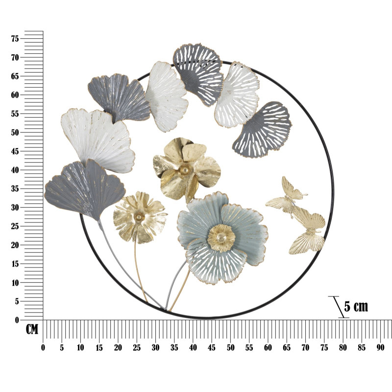 Panneau mural Campur rond – 78x74 cm – Métal Glam chic et raffiné