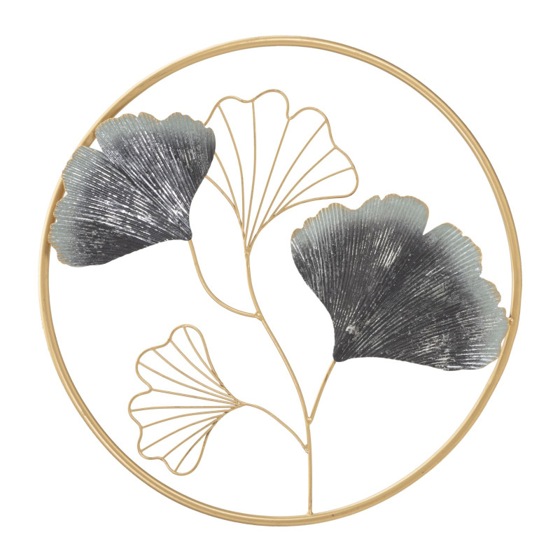 Panneau mural en fer forgé floral – Ø45 cm – Élégance naturelle Glam