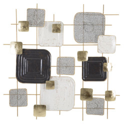 Cubes muraux décoratifs en fer – 80x80 cm – Design géométrique Glam moderne