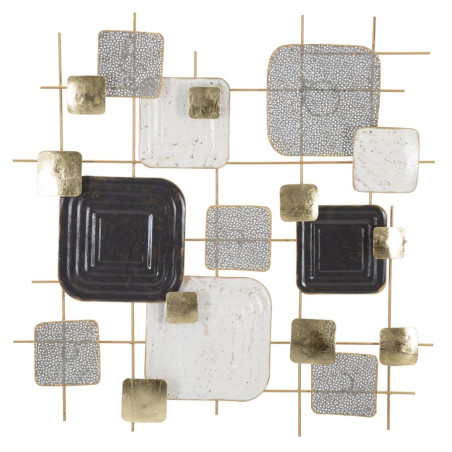 Cubes muraux décoratifs en fer – 80x80 cm – Design géométrique Glam moderne