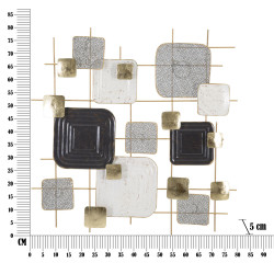 Cubes muraux décoratifs en fer – 80x80 cm – Design géométrique Glam moderne