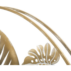 Panneau mural Jungle rond – Ø80 cm – Métal Glam naturel et exotique