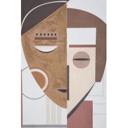 Tableau mural fait main visage ethnique – 60x80 cm – Style Bohème Chic et culturel