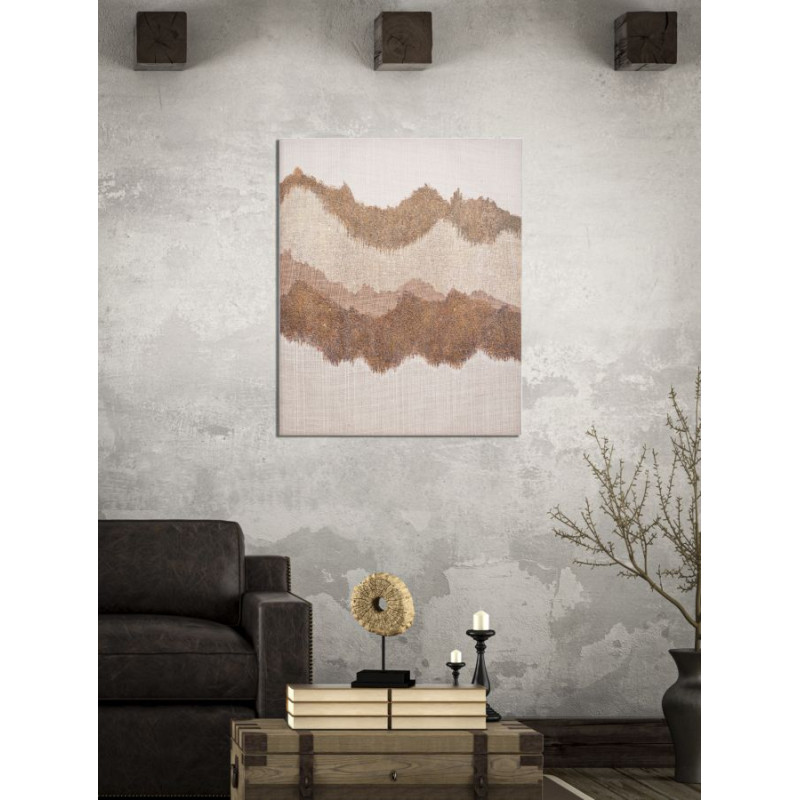 Tableau mural fait main Browny – 80x100 cm – Art mural bohème et chaleureux