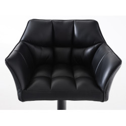 Lot de 2 tabourets de bar Damaso, simili cuir noir