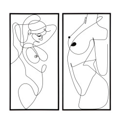 Ensemble de 2 panneaux muraux en fer – 50x100 cm – Déco Bohème minimaliste