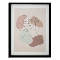 Œuvre murale timbre visage – Modèle A – 35x47 cm – Cadre ethnique Bohème Chic