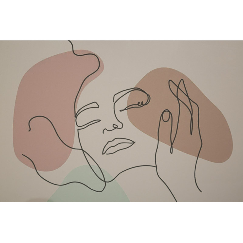 Œuvre murale timbre visage – Modèle A – 35x47 cm – Cadre ethnique Bohème Chic