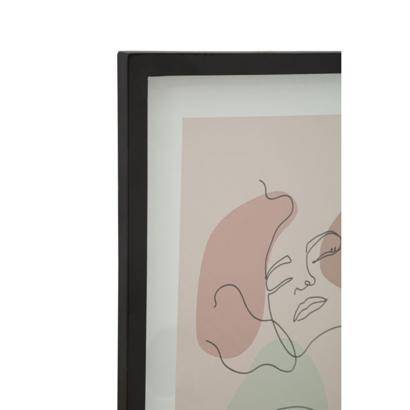 Œuvre murale timbre visage – Modèle A – 35x47 cm – Cadre ethnique Bohème Chic