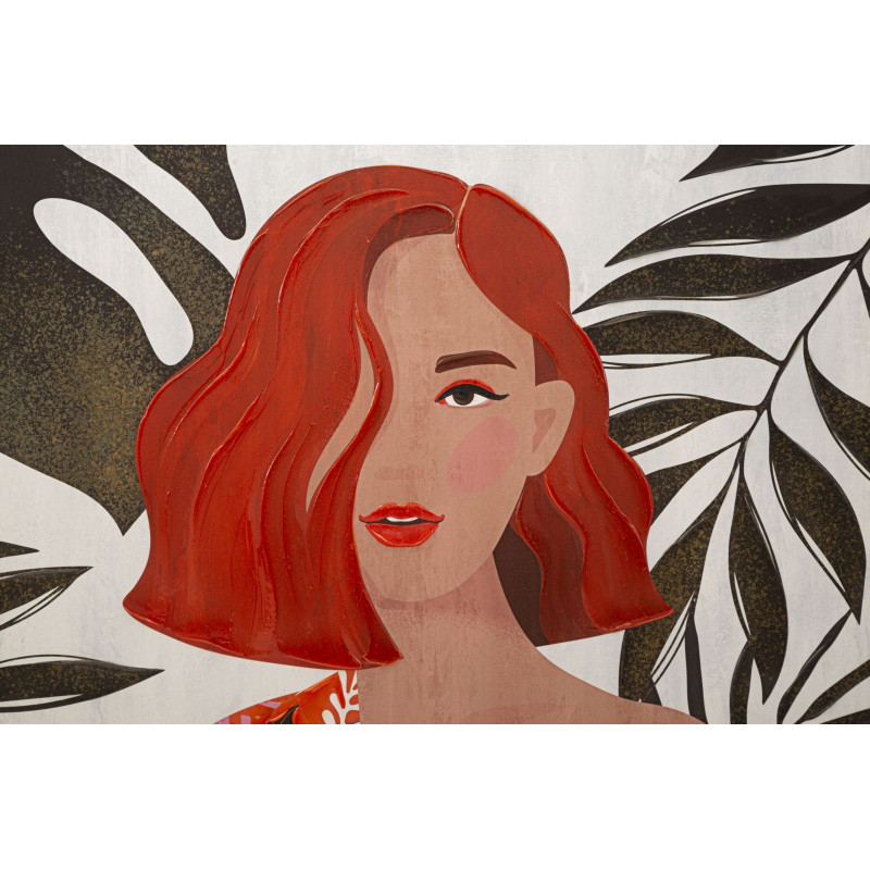 Tableau mural Lady Jungle – Modèle A – 80x120 cm – Impression exotique Bohème Chic