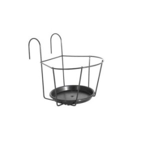 ARTEVASI Porte-Pot pour balcon avec Soucoupe - 25 x 25 cm - Gris anthracite