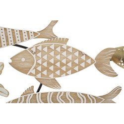 Décoration murale poisson – 118x46 cm – Panneau en fer Glam marin élégant